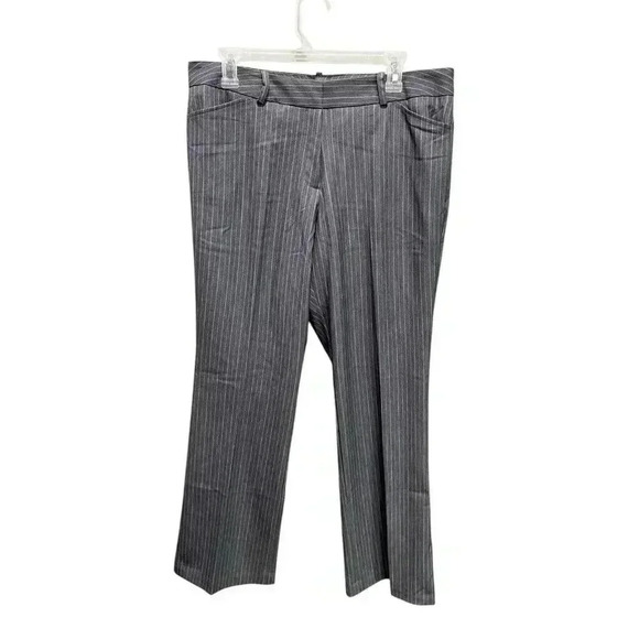 NWT Worthington Women's 12 Modern Fit Trouser Leg Pants Grey Stripes Work Casual - Picture 1 of 8